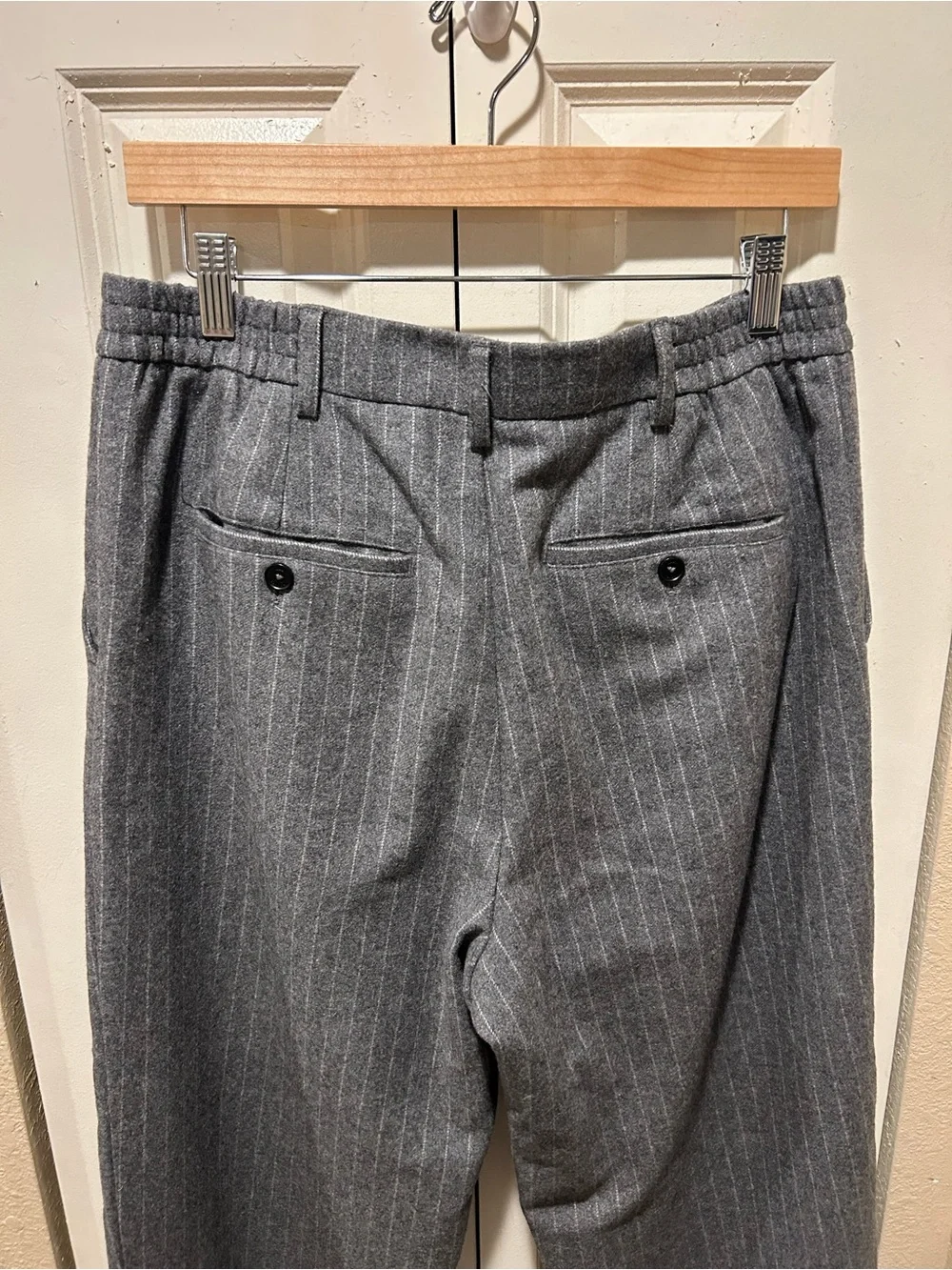 WAX London Men’s Charcoal Grey Pinstripe Trousers Wool blend , size 32
